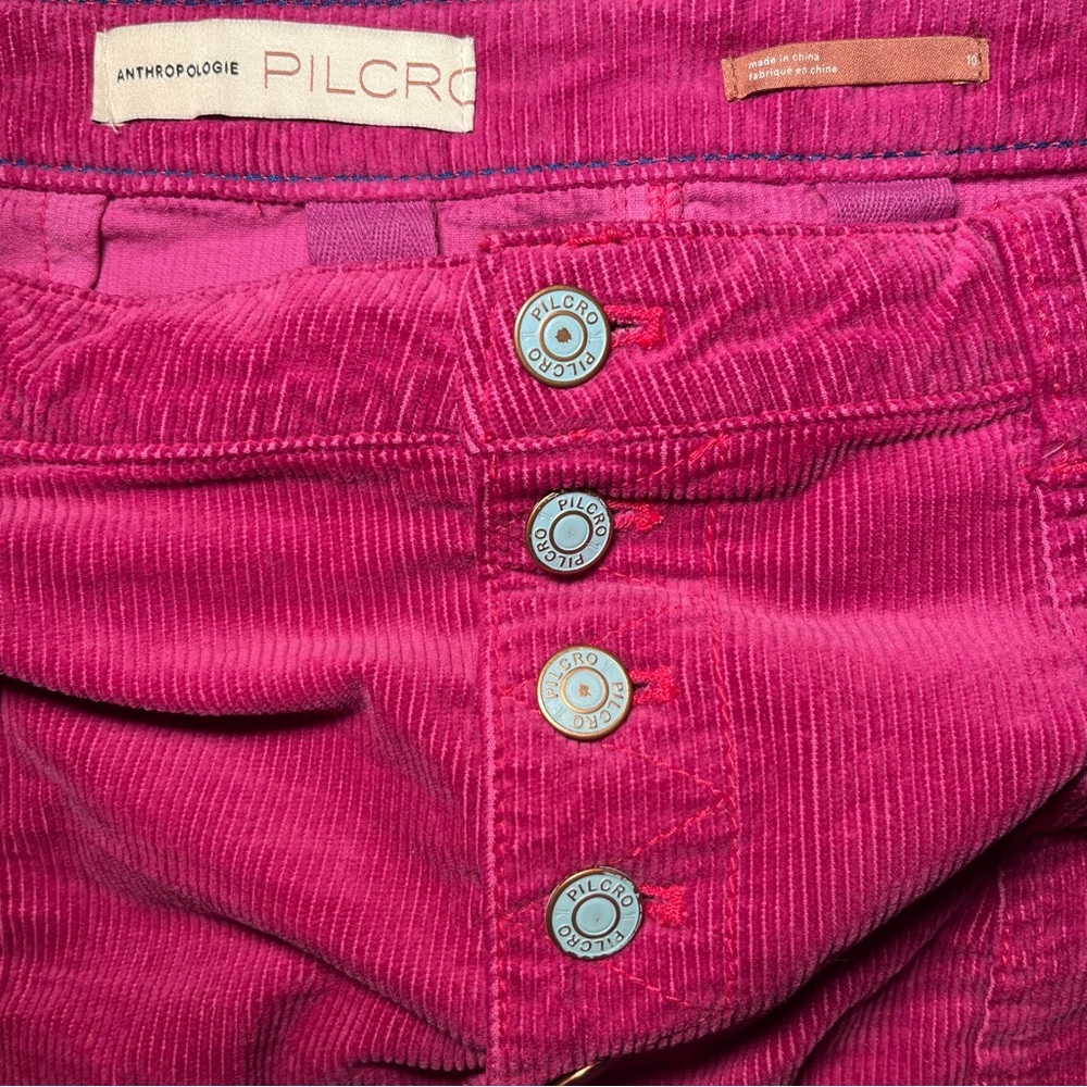 Anthropology Pilcro Talia Corduroy A-line Skirt Magenta Pink Sz 10 EUC - Picture 4 of 4